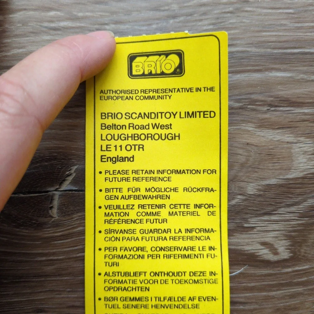RARE Vtg 90s BRIO Dump Truck + Cargo Yellow Green Magnetic Train Toy 33594 NEW
